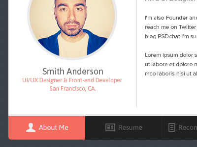 Flat vCard Template (PSD) flat flat design template vcard portfolio photoshop psd freebie web design web web development