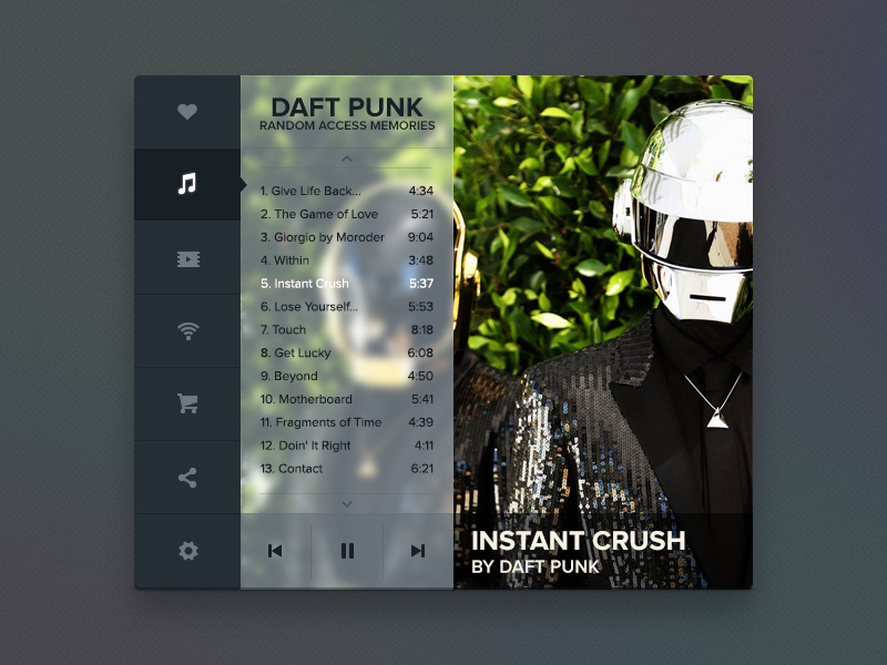Freebie: Flat Media Player ui ux flat flat design freebie player app app design