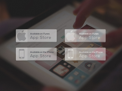 Freebie: Transparent App Store Button app app store button flat glass ipad iphone itunes mac transparent