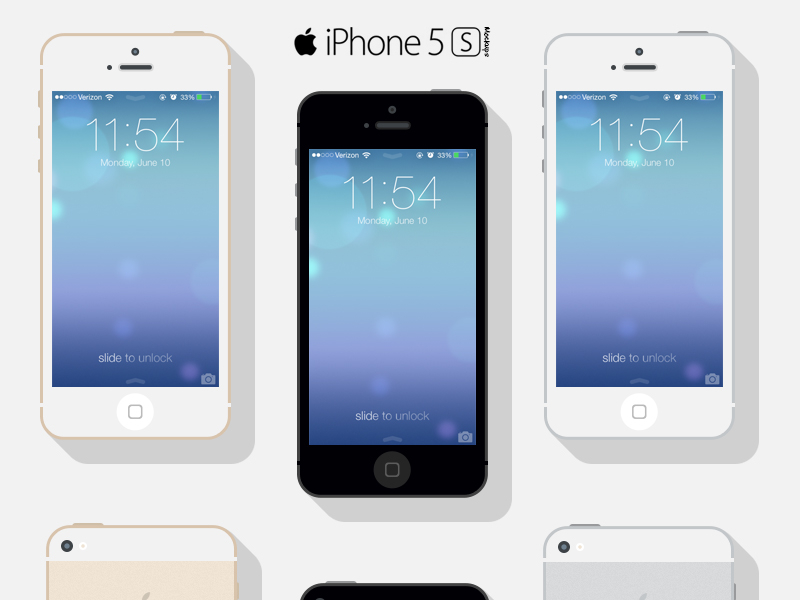 Freebie: Flat iPhone 5s Mockups by PSDchat on Dribbble