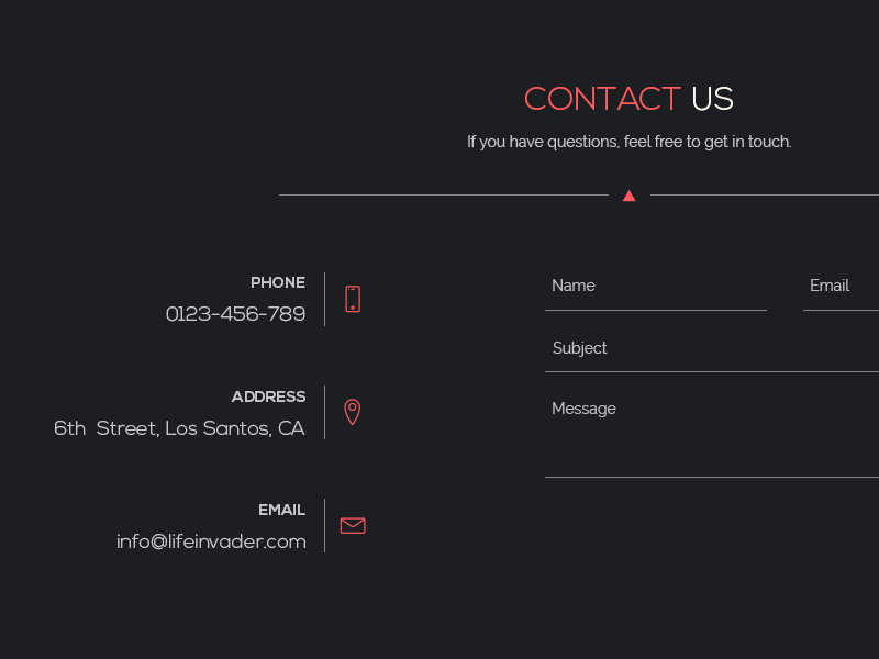 Freebie // UI Element: Minimal Contact Form contact form contact psd element ui free freebie