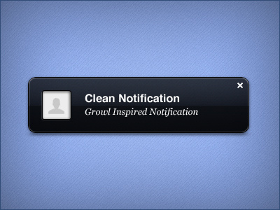 Clean Notification (PSD) 2.0 notification pop up