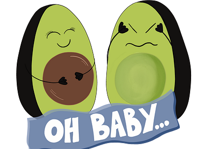 Baby avocado avocado couple design food illustration illustration pregnancy