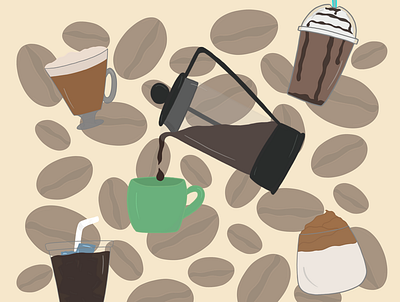 Coffee personalities coffee coffee bean coffee cup coffeeshop dalgona coffee design espresso food illustration french press iced coffee illustration kitchen