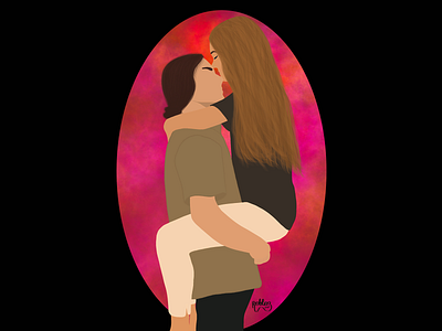 Loving Couple comission couple couple illustration couple portrait design flat design flat portrait illustration photo illustration