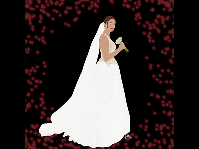 Here Comes The Bride anniversarygifts bride portrait design flat portrait illustration photo illustration wedding dress wedding illustration