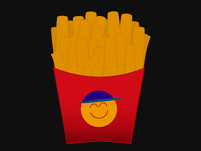 Smiley Fries design emoji fastfood food illustration french fries fries illustration potato smiley face vector
