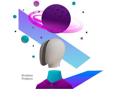 Mind collage design fantasy graphic design human icon idea illustration logo mind opinion space vector