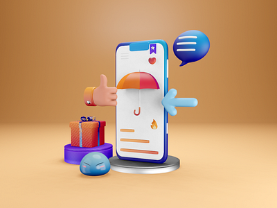 Mobile Shopping 3D Gift 3d animation blinder branding design figma graphic design illustration logo motion graphics shop ui