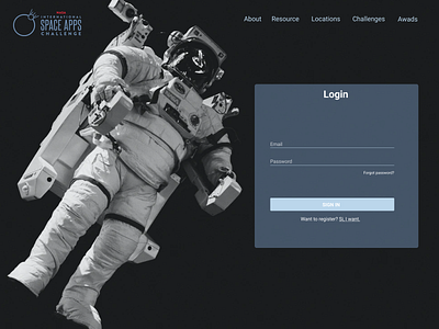 Redesigned the Space Apps login screen astronaut minimal redesign sign in sign up ui ux web