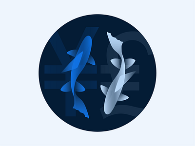 RippleNet Empty State Illustration 4 blockchain brand currency empty state euro fish fishes icon illustration money partner partnership ripple ripplenet yen