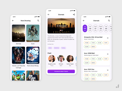 Movie Ticket Booking App - UI Design booking app design figma minimal design mobile app mobile design ui ui design