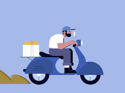 Special Delivery after effects character animation motion graphics motorcyle mr. flowers vespa