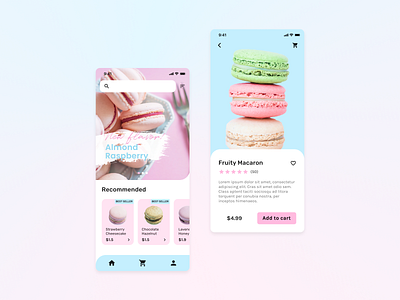 Macaron Shop Application Design mobile ui ux