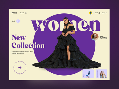 Phase Website clothes design shopping store ui ux we website