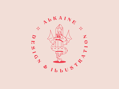 Alkaine - Personal Branding Logo adobe illustrator cartoon crystal design dragon illustration logo retro vector