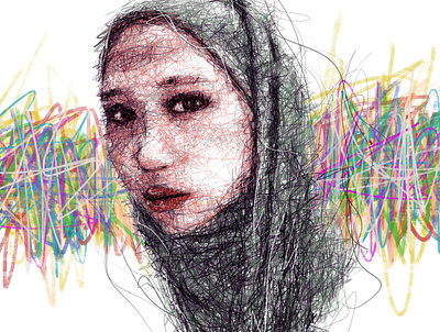 Scribble Art Portrait digital painting illustration portrait portrait art scribble scribble art scribbles