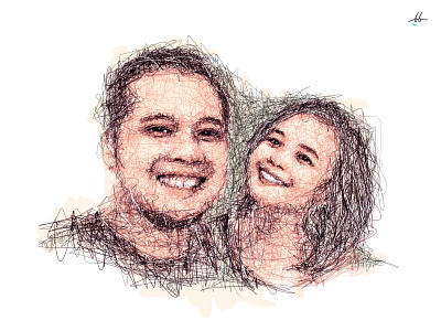 Couple Portrait custom portrait digital painting lineart portrait art portrait illustration portrait painting scribble scribble art scribble portrait