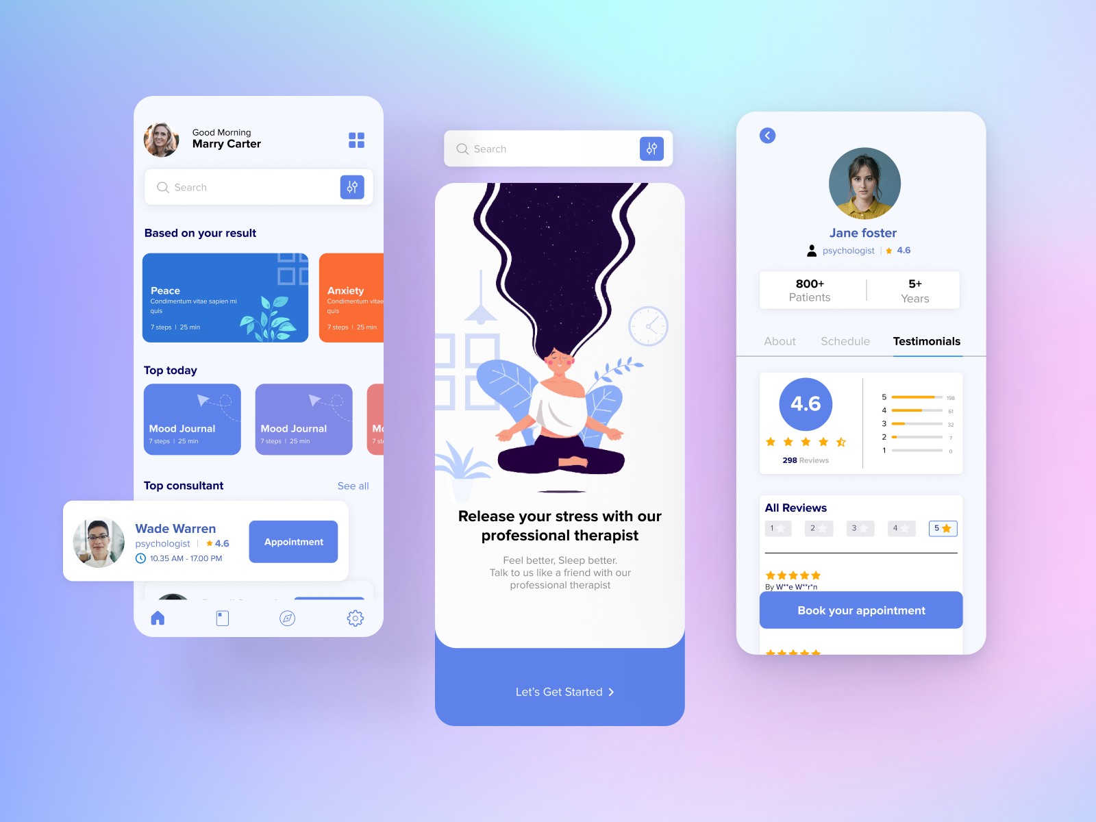 WeCare app - mental health ui design by Naufal Fadriansyah on Dribbble