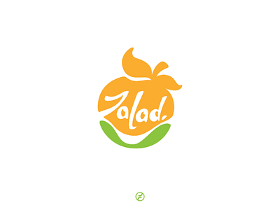 Zalad The Fruit Salad bright fruit fun gestalt graphic design happy healthy logo logo design orange salad