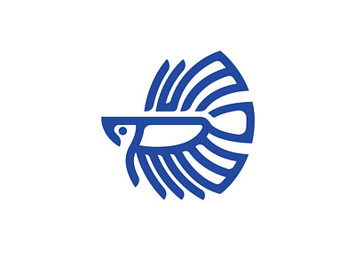 Betta Logo animal aqua betta fish line logo