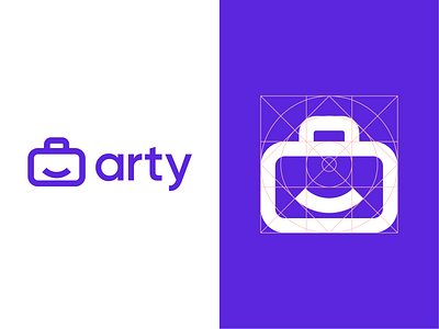 Arty 2d arty design logo suitcase
