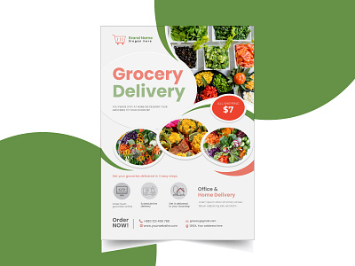 grocery flyer design template graphic design illustration