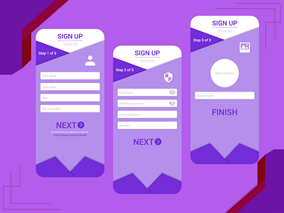 #CreateWithAdobeXD Simple Sign-up design design flat minimal mobile ui ui