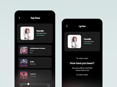 Music app UI template music musicapp musicplayer streaming ui ui design uidesigner uiux