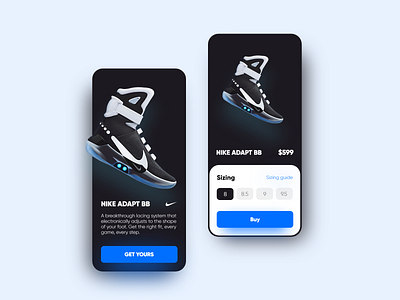 Nike Adapt BB app UI template nike ui ui design uidesigner uiux