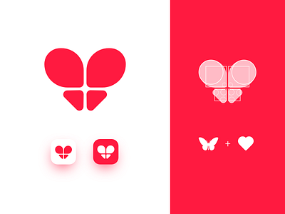 Health app logo design butterfly graphicdesign graphicdesigner health heart logo logodesign