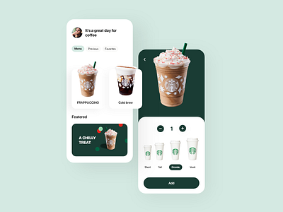 Starbucks app UI concept