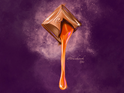 Piece of Chocolate illustration food procreate