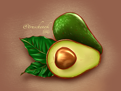 Avocado illustration food procreate