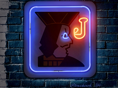 One Eyed Jacks neonlight illustration procreate