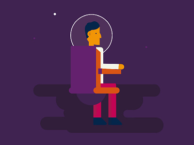 Flatdesign Microsoft3 astronaut flat design illustration rocket space spaceship