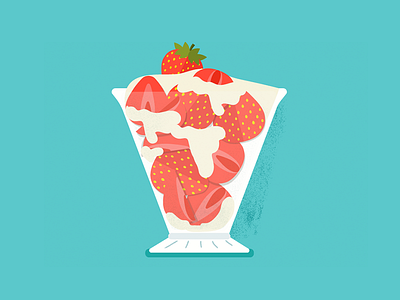 dessert with strawberries app dessert exploration food illustraiton meal snack