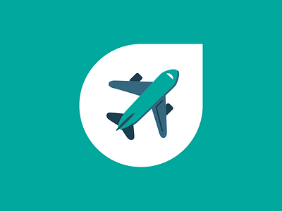 Plane flat design icon illustration