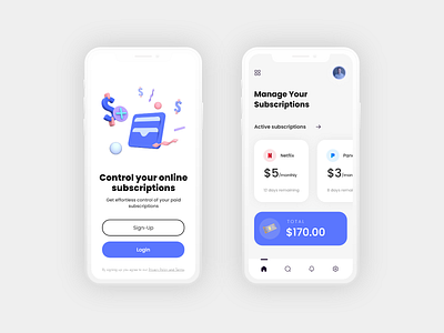 Subscriptions App Concept UI