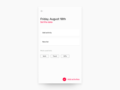 Daily UI -  Add activities (To-Do App)