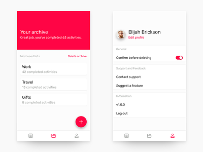 Daily UI - Archive & User app design daily ui to do ui design user experience user interface ux design website