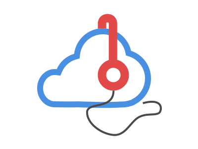 Cloud with headphones on