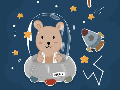 Space branding design flat graphic design il illustration kids vector