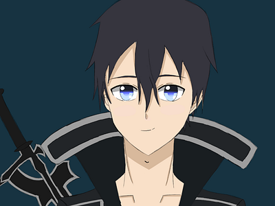Kirito from sword art online anime character design sword art online