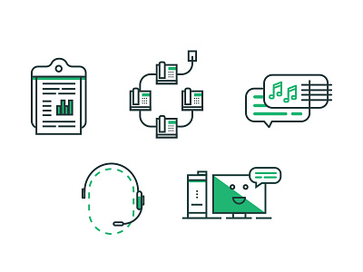 Phone system icons chart computers green icons phone