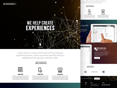 Unused Homepage Concept one page responsive ui ux website redesign