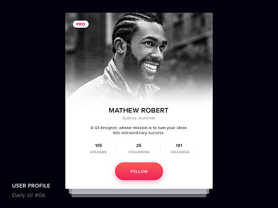 Daily UI - 06: User Profile