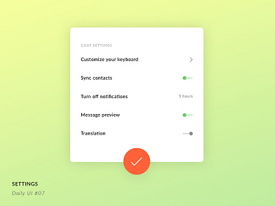 Daily UI - 07: Settings