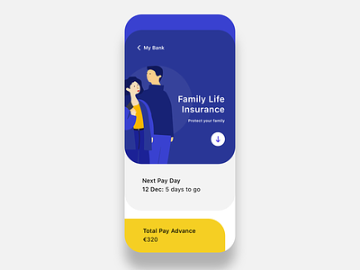 Banking ios app concept app design flat illustration minimal ui vector
