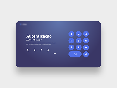 Authentication screen authentication blue design flat interface kiosk minimal nightmode pin ui ux